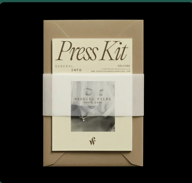 Press kit impreso de Wedding Films Punta Cana